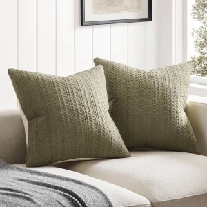 100% Cotton Waffle Textured Throw Pillow Covers