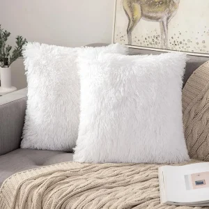 Luxury Faux Fur Throw Pillow Covers – Set of 2