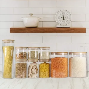 Glass Jars with Bamboo Lids