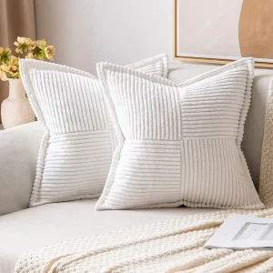 Corduroy Throw Pillow Covers 18×18 Inch